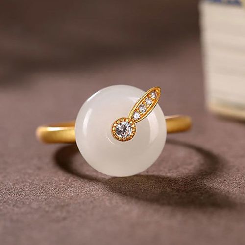 Bague Ajustable En Jade Blanc Naturel Hetian, Style Chinois Rtro Classique lgant, Lumire De Luxe, Cadeau De Festival D'hiver Pour Femmes