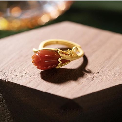 Bague Ajustable En Jade Naturel Hottan, Argent Incrust, Magnolia Orchide, Haute Qualit, Temprament Rtro