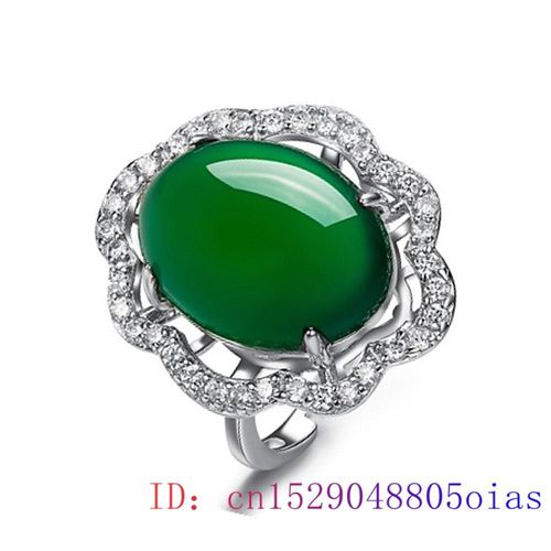 Bague Amulette En Jade Vert Pour Hommes Et Femmes, En Argent 925, Calcdoine, Pierre Prcieuse, Zircon, Bijoux Cadeaux Naturels, Breloque En Cristal,  La Mode