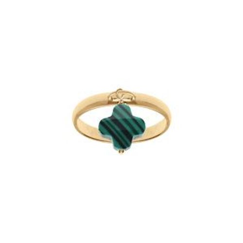 Bague Argent Dor Avec Trfle En Verre Facett Vert