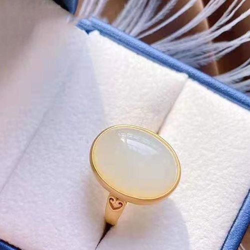 Bague D'Uf En Jade Naturel Hetian Pour Femmes, Rtro Ruyi Xiangyun, Index Interchangeable, En Argent Sterling S925, Ajustable Si