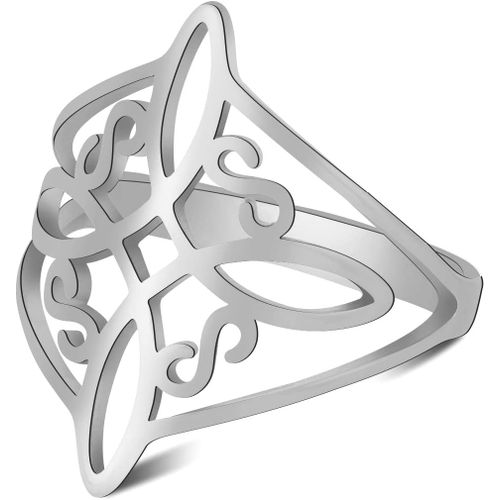 Bague De N?ud Celtique Bague De N?ud De Quaternit Celtique Ancienne Bague De N?ud De Sorcire Bande De Protection Amulette Bijoux En Inoxydable Cadeaux Pour Femmes Nol.[Y1036]