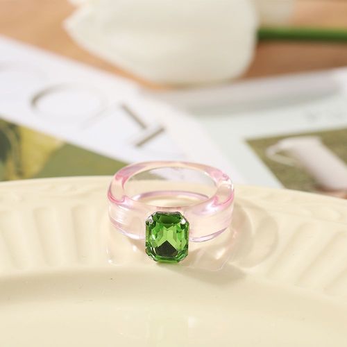 Bague De Personnalit Rtro Pour Femmes Et Hommes, Bijoux Mignons Et Amusants En Forme De CUr Avec Gouttes D'huile En Mtal, Formes Gomtriques Colores, Nouvelle Collection 2021
