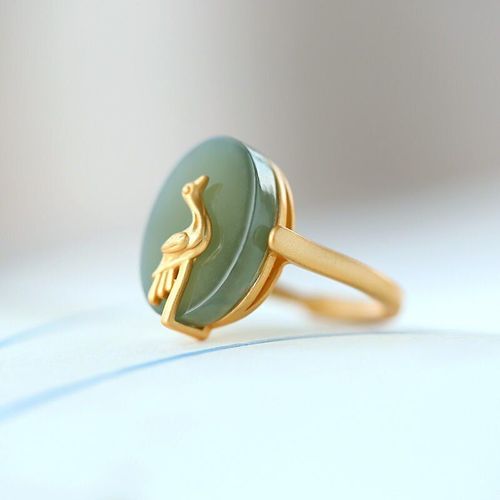Bague De Styliste En Argent Incrust De Jade Hetian Naturel, Anneau Ajustable, Ouvert, Simple, Rtro, Bijoux Pour Hommes Et Femmes