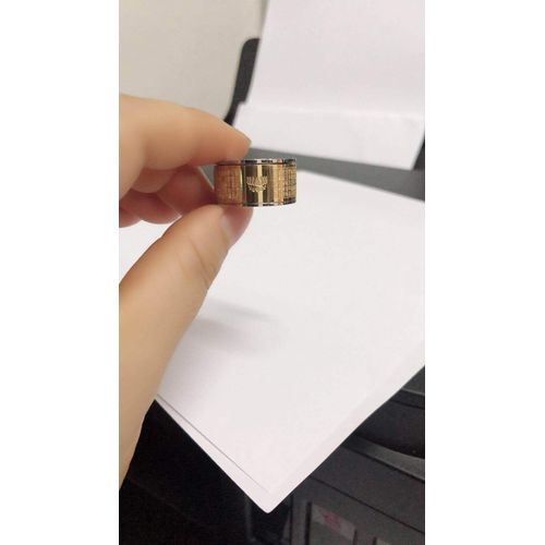 Bague En Acier Au Titane Pour Hommes, Bague Rotative Pour Hommes, Bague De Caractere A Croix Gamme, Nouveau Style Temu - Bague De Sous-Traitance De Lotus En Or - N  10
