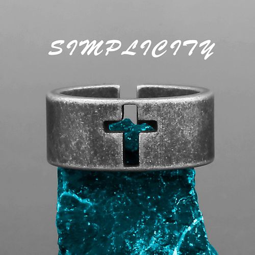 Bague En Acier Inoxydable Avec Croix Pour Hommes Et Femmes, Bijou De Couple Simple, Breloque Rtro, Style Chrtien, Cadeau Cratif, Vente En Gros
