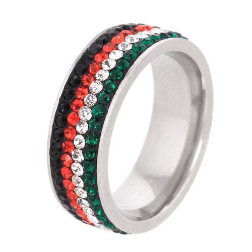 Bague En Acier Inoxydable Pour Femmes. Anneau De Couleur Diffrente. En Cristal.  La Mode -1-9