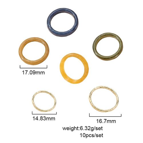 Bague En Acrylique Pour Femmes, Style Coren Ins, Rouge, Mme Paragraphe, Breloque Simple, Ensemble De Bagues Franaises Rtro, Vent Froid, Bijoux