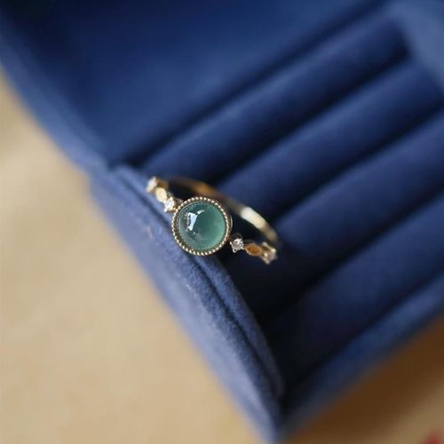 Bague En Argent Incrust, Calcdoine Naturelle, Ouverture Rglable, Charme lgant, Cratif Rtro, Bijoux En Argent Pour Femmes