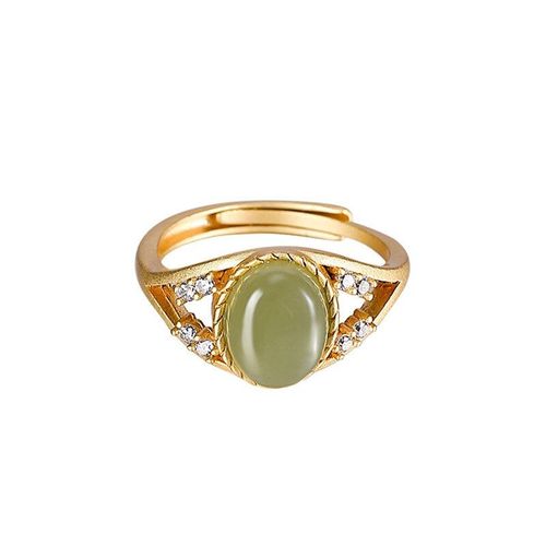 Bague En Argent Incrust De Jade Vert Naturel Hetian Pour Femmes, Bague De Luxe, Breloque D'ouverture Rglable, Bijoux Fins K0012