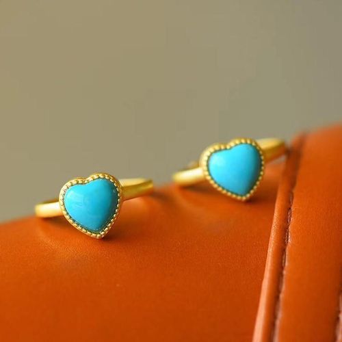 Bague En Argent Incrust, Turquoise Naturel, Temprament Froid, Belle Ouverture Frache, Bijoux Rglables