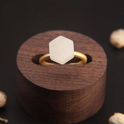 Bague En Argent Incruste De Jade Blanc Naturel Hetian, Forme Gomtrique, Vent Froid, Niche, Design Rtro, Bague D'ouverture Rglable Pour Femmes
