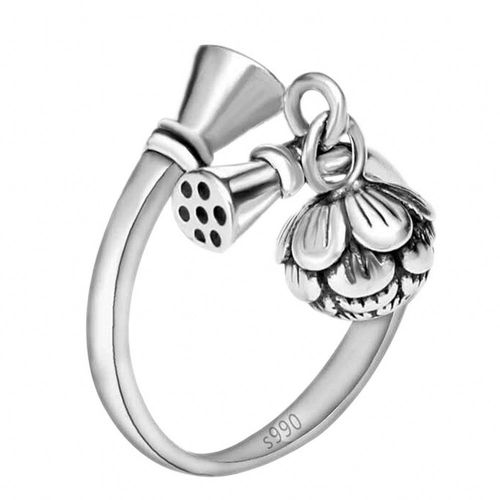 Bague En Argent Massif 2020 Rel S999 Pour Femme, Cloches De Lotus, Version Corenne lgante, Bague En Argent Thalandais Rglable, Nouvelle Collection 100%
