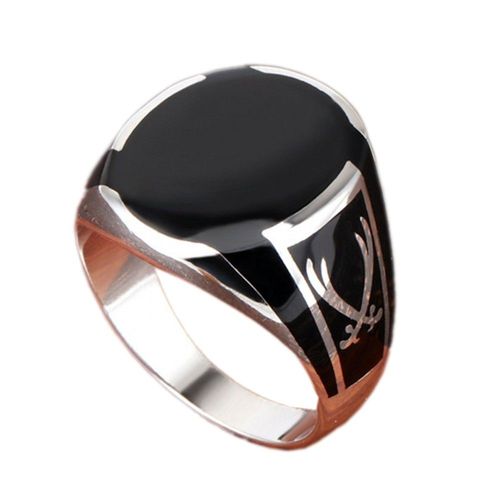Bague En Argent Pur S925 Pour Hommes, Nouvelle Collection 100%, Pierre D'agate Noire,  La Mode