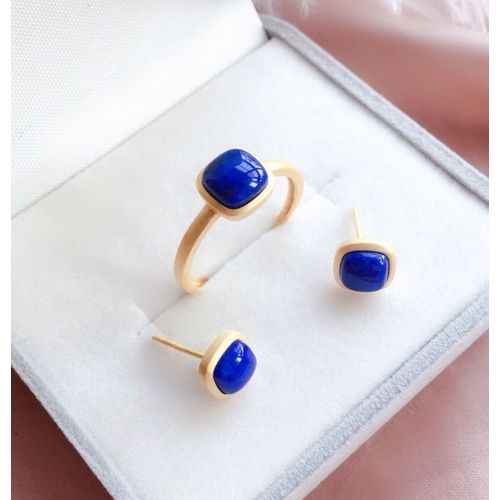 Bague En Argent Sterling Naturel Hetian Lapis Lazuli, Pierre Calcdoine Bleue, Turquoise, Bijoux Classiques Simples Et Assortis Avec Tout, Grand Nom, S925
