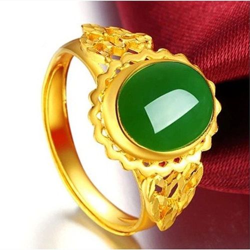 Bague En Calcdoine Verte Naturelle Sculpte  La Main En Forme De Goutte D'eau, Bijoux  La Mode, Bague En Agate Incruste En Argent 925 Pour Femmes