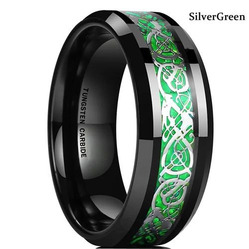 Bague En Carbure De Tungstne Pour Homme,Incrustation De Document En Argent,Fibre De Carbone Noire,Alliance Pour Ix,Bijoux  La Mode,Cadeau,Taille 6-13,8mm
