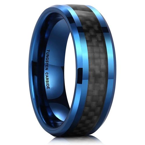 Bague En Carbure De Tungstne Pour Homme,Incrustation De Document En Argent,Fibre De Carbone Noire,Alliance Pour Ix,Bijoux  La Mode,Cadeau,Taille 6-13,8mm