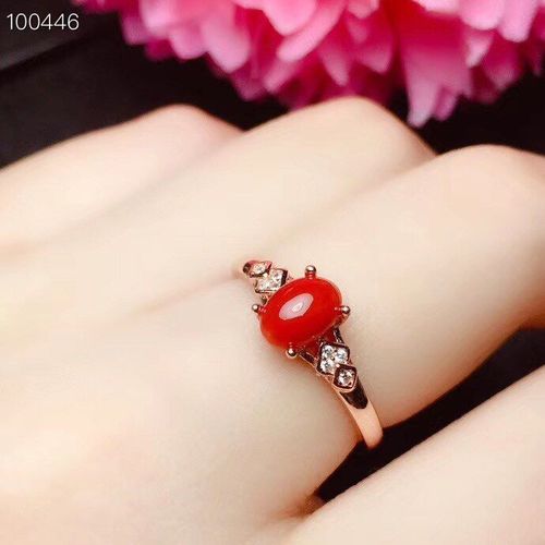 Bague En Corail Rouge Naturel Incrust En Argent Sterling 925, Bague Fine Pour Femmes, Support De Dtection,  La Mode