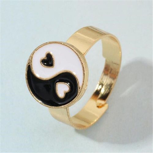 Bague En Forme De CUr En Rsine Multicolore Pour Femmes, Anneau Ouvert Redimensionnable En Or, Tendance, Bijoux De Fte