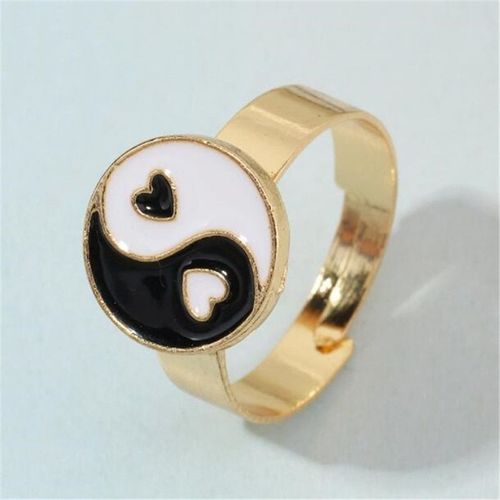 Bague En Forme De CUr En Rsine Multicolore Pour Femmes, Anneau Ouvert Redimensionnable En Or, Tendance, Bijoux De Fte