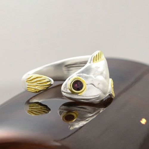 Bague En Forme De Poisson Dragon Pour Femmes, Rtro, Mode, Fait  La Main, Deux Couleurs Naturelles, Poisson Rouge, Bagues D'ouverture Rglables, Cadeau Pour Hommes, Bijoux