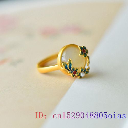 Bague En Jade Blanc Avec Fleur Pour Hommes Et Femmes, En Argent 925, Calcdoine Naturelle, Pierre Prcieuse, Breloque  La Mode, Amulette, Cadeaux, Bijoux En Cristal Zircon