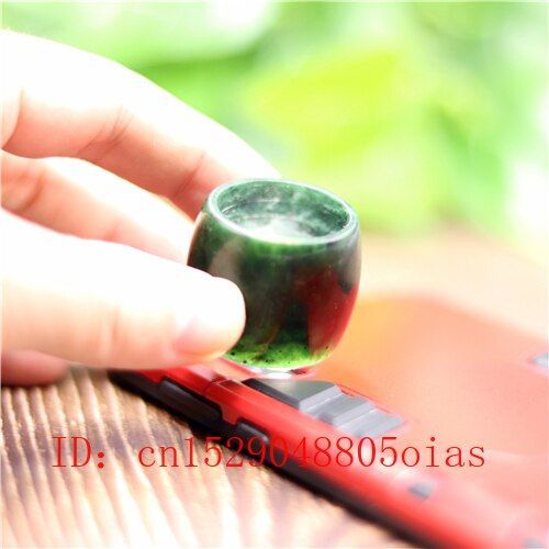 Bague En Jade Hetian Chinois Naturel Noir Et Vert, Amulette En Jadite En Obsidienne, Charme, Artisanat Sculpt  La Main, Cadeau Pour Hommes Et Femmes