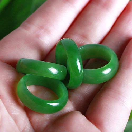 Bague En Jade Hetian Vert Naturel, Amulette En Jadite Chinoise, Bijoux De Charme  La Mode, Sculpt  La Main, Artisanat, Cadeaux Pour Femmes Et Hommes