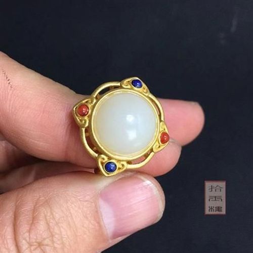 Bague En Jade Naturel Hetian Pour Femmes, Anneau En Or Ancien Incrust De Jade Blanc, Bouche Ouverte, Plus Que Des Cadeaux Pour Mamans, Envoyer Certi