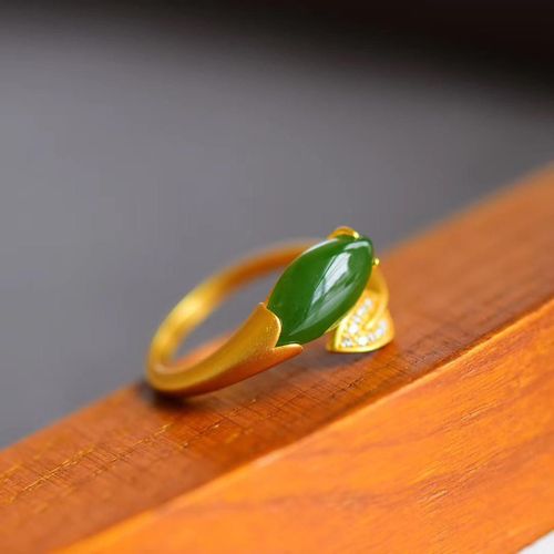 Bague En Jade Oeil De Cheval Vert Soleil, Couleur Argent Sterling S925, Or Ancien Incrust, Design  La Mode