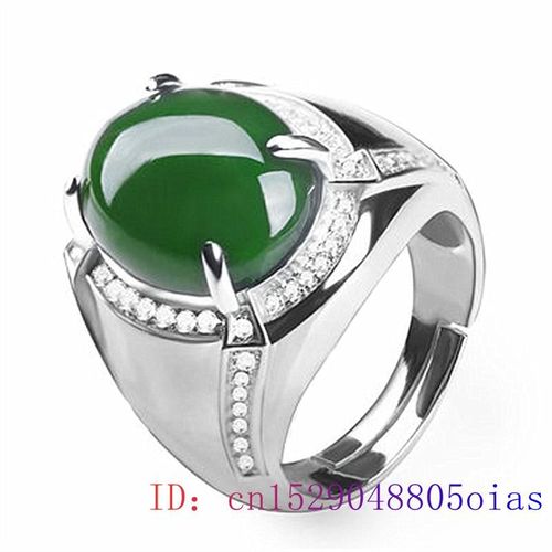 Bague En Jade Vert, Amulette  La Mode, Calcdoine, Cadeaux, Pierre Prcieuse En Cristal, Bijoux En Zircon 925 Argent Naturel Pour Hommes