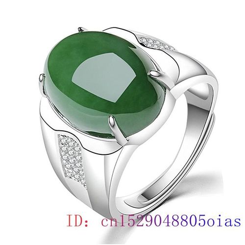 Bague En Jade Vert, Bijoux En Calcdoine, Zircon, Argent 925, Breloque, Mode Hommes Amulette, Cristal Naturel, Cadeaux Pour Femmes