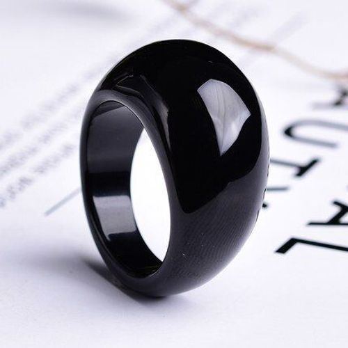 Bague En Jade Vert Naturel, Calcdoine, Noir, Blanc, Queue, Couple, Bijoux Porte-Bonheur, Pierre De Jade
