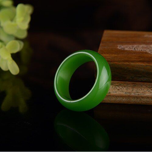 Bague En Jade Vert Naturel Du Xinjiang Hetian, Amulette En Jade Chinois, Bijoux  Breloques  La Mode, Cadeaux Artisanaux Sculpts  La Main Pour Femmes Et Hommes