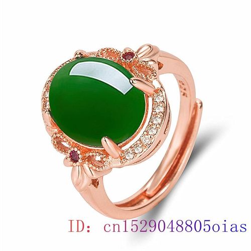 Bague En Jade Vert Pour Femmes, Amulette En Zircon Naturel, Pierre Prcieuse, Breloque Calcdoine, Bijoux En Argent 925, Cadeaux En Cristal  La Mode