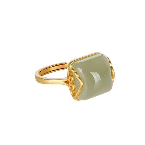 Bague En Jade Vert Pour Femmes, Bijoux Amulette En Cristal, 925 Argent, Zircon, Breloque En Calcdoine Naturelle, Ide Cadeau