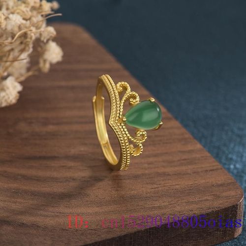 Bague En Jade Vert Pour Femmes, Bijoux En Cristal, Argent 925, Calcdoine, Breloque  La Mode, Amulette En Zircon, Pierres Prcieuses, Cadeaux Naturels