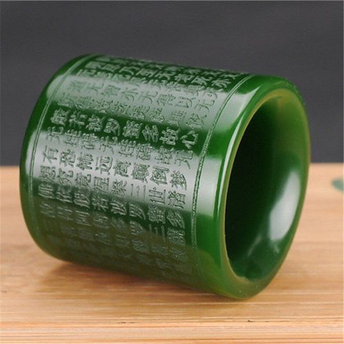 Bague En Jaspe Hetian Sculpt  La Main, Bijou Naturel Vert Prajna Paramita, CUr Sutra, Bijoux  La Mode, Amulette, Cadeaux De Chance Pour Hommes Et Femmes, Offre Spciale