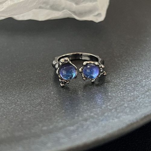 Bague En Mtal Irrgulier Avec Pierre Prcieuse Punk Pour Femmes Et Hommes, Design De Personnalit, Ouverture En Cristal, Matiques Rglables, Cadeau De Mode, 2023