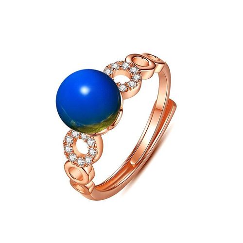 Bague En Perle D'ambre Bleue, Breloque En Cristal De Zircon Naturel, Amulette En Argent 925, Bijoux Pour Femmes, Pierre Prcieuse  La Mode