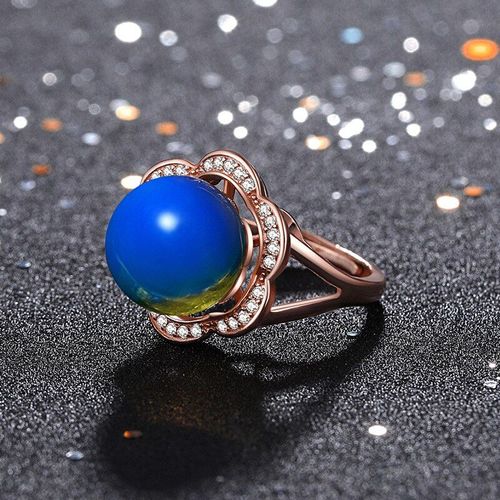 Bague En Perles D'ambre Bleue, Breloque En Cristal De Zircon Naturel, Amulette  La Mode, Cadeau Pour Femmes, Bijoux En Argent 925