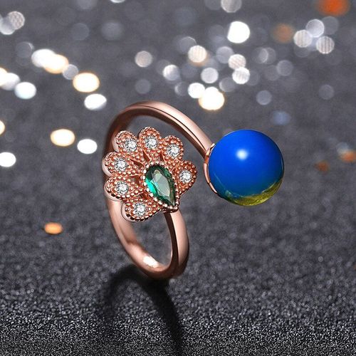 Bague En Perles D'ambre Bleue Pour Femmes, Bijoux Amulette En Zircon, Argent, Cristal Naturel, Breloque  La Mode, Cadeau, Pierre Prcieuse, 925