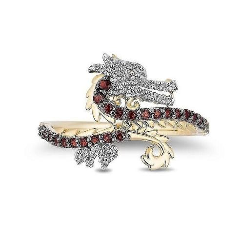 Bague En Rubis En Forme De Dragon En Or  La Mode - Bague En Rubis En Forme De Dragon En Or Cratif