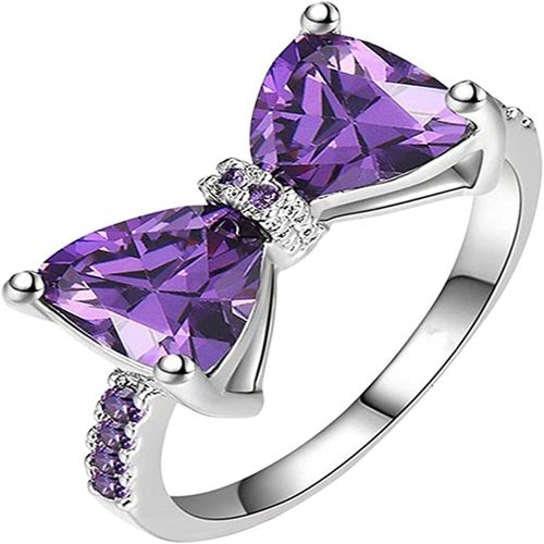 Bague Fantaisie En Zircon Violet, Anneau De Mariage En Diamant, Cadeau D'anniversaire, NUd Violet, Bijoux Cratifs De Mariage  La Mode