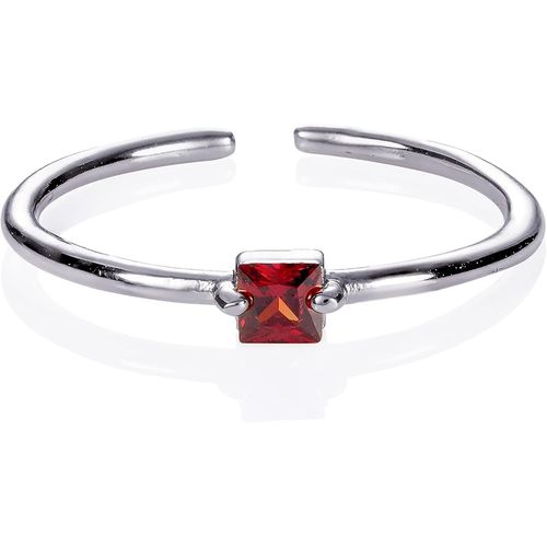 Bague Fine Rglable Pour Femme, Bague Ajustable Pour Femme Avec Une Pierre Carre En Zirconia, Bague Femme Avec Une Pierre De Couleur, Bague Simple Pour Femme Et Jeune Fille[Q812]