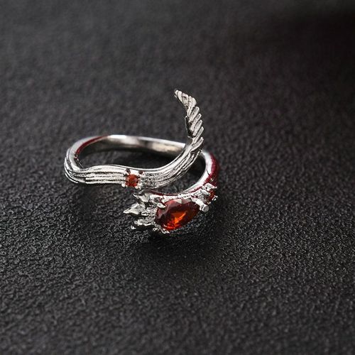Bague Gothique En Zircon Rouge Patte De Chat, Ensemble De 3 Pices, Anneau Ouvert, Rglable, Punk, Pour Hommes Et Femmes, Rtro Fonc, Mode, Bijoux De Fte, Cadeaux