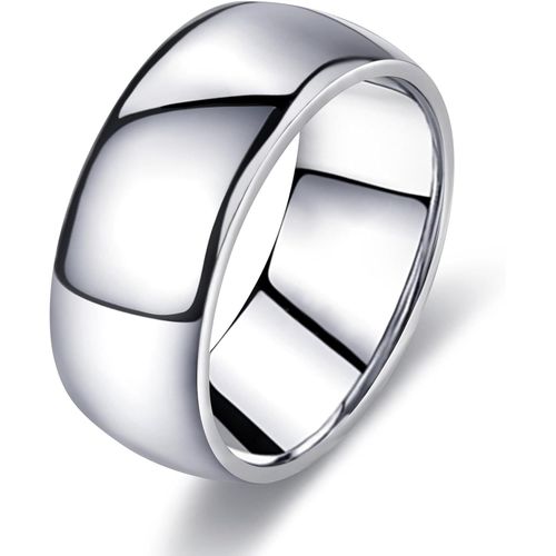 Bague Homme Femme Argent Inoxydable Bague Alliance Anneau De Mariage Simple Et Poli Bague De Fianailles Largeur De 1-8mm Bijoux Bague Fille Ado Taille 52/54/57/60/62/65/67.[Y734]