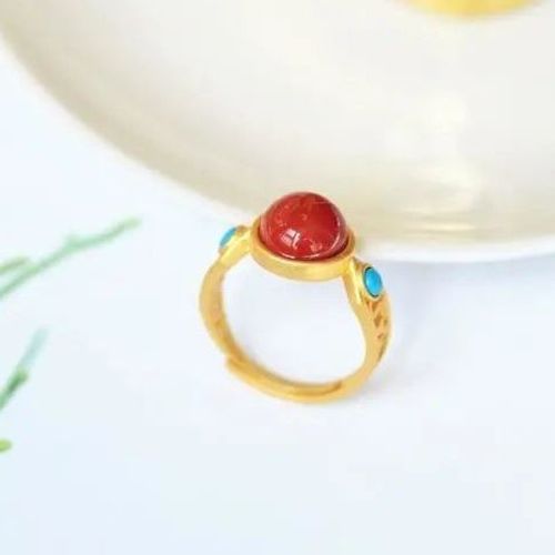 Bague Originale De Styliste, Calcdoine Naturelle Innovante, Mthode Ancienne, Givre, Ouverture Rglable, Bijoux lgants De Luxe Pour Dames
