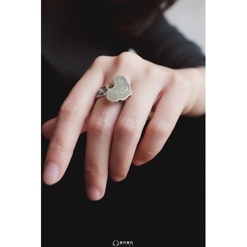 Bague Ouverte En Argent Pour Femmes, Accessoires En Argent S925, Fait  La Main, En Jade, Sansheng Iii, Style Ethnique